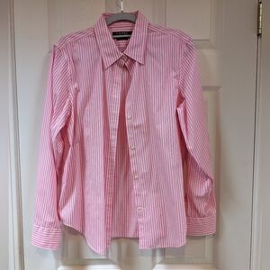 Ralph Lauren Pink Button Down Shirt with Pinstripes
